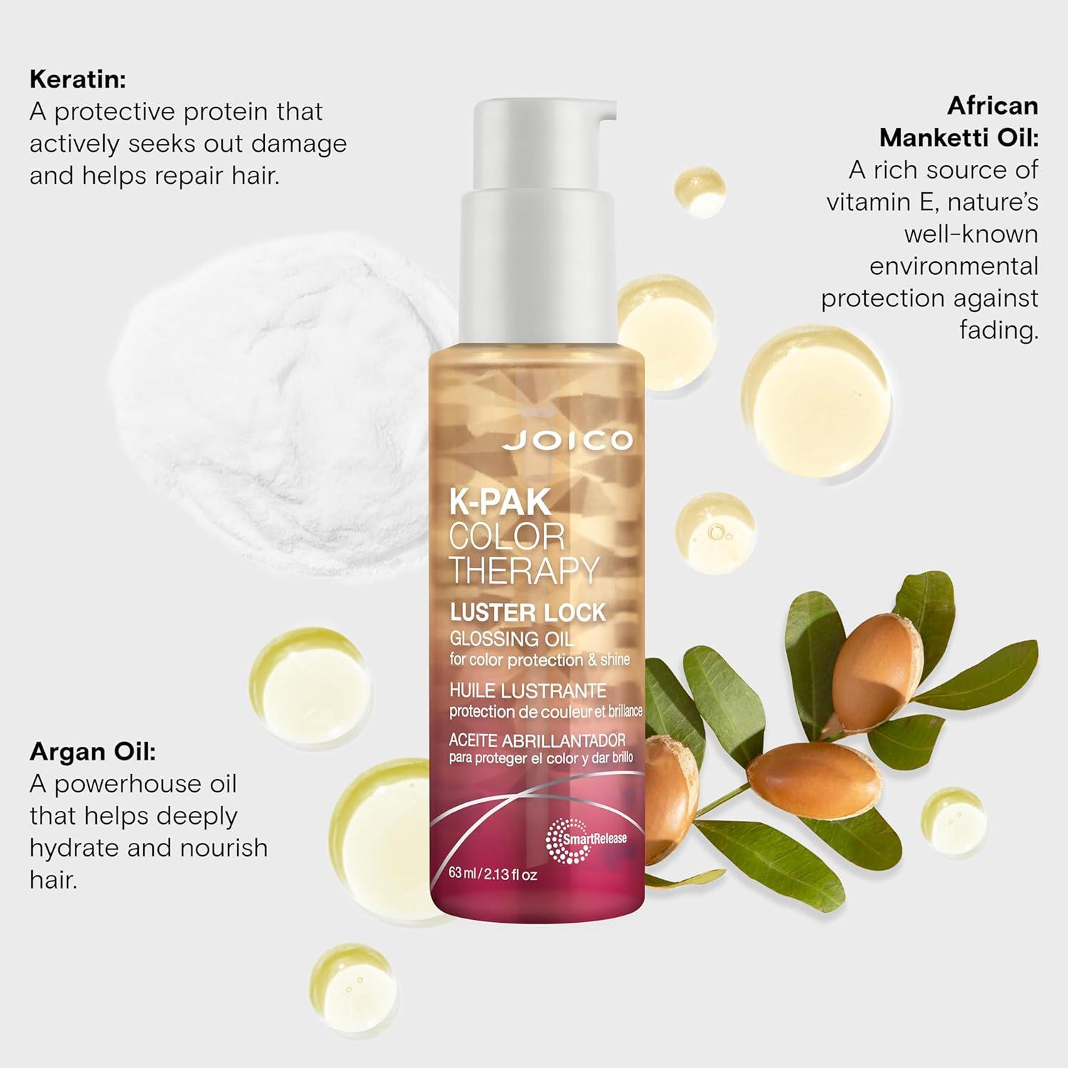 imageJoico KPAK Color Therapy Luster Lock Glossing Oil  For ColorTreated Hair  For ColorProtection ampamp Shine  Tame Frizz  With Keratin ampamp Argan Oil213 Fl Oz Pack of 1