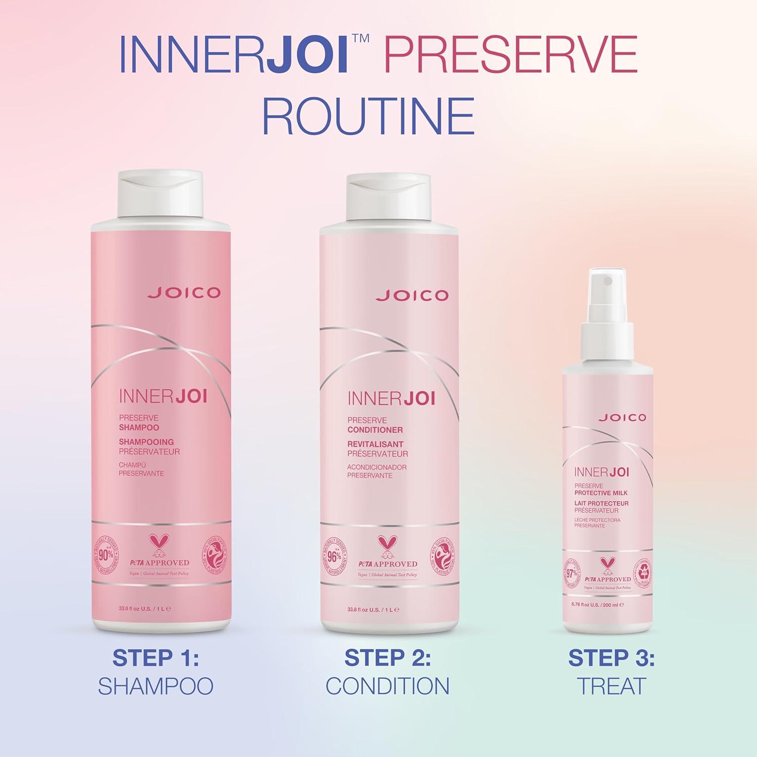 imageJoico InnerJoi Preserve Shampoo  For ColorProtection ampamp Shine  For ColorTreated Hair  Sulfate ampamp Paraben Free  NaturallyDerived Vegan Formula338 Fl Oz  With Pump