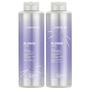 imageJoico Blonde Life Violet Shampoo and Conditioner  For Cool ampamp Bright Blonde Hair  Neutralize Brassy Tones  Banish Yellow Tones  Boost Shine  Sulfate Free  With Monoi ampamp Tamanu OilShampoo  conditioner 338 Oz